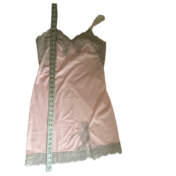 Vintage Sears Non-Cling Light Pink With Gray Lace Trim Slip, Size 32 Short - Picture 6 of 6
